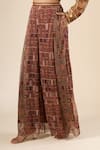 Shop_Tarun Tahiliani_Brown Geometric Print Palazzo _at_Aza_Fashions