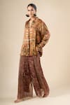 Buy_Tarun Tahiliani_Brown Geometric Print Palazzo _Online_at_Aza_Fashions