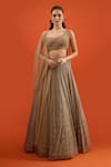 Buy Seema Gujral Gold Net Embroidery, Sequins One Shoulder Lehenga With Draped Blouse at Aza Fashions Buy_Seema Gujral_Gold Net Embroidery, Sequins One Shoulder Lehenga With Draped Blouse _at_Aza_Fashions