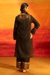 Shop Banana Labs Black Kota Doria, Cotton Foil Printing Round Neck Polka Dot Kurta Palazzo Set at Aza Fashions Shop_Banana Labs_Black Kota Doria, Cotton Foil Printing Round Neck Polka Dot Kurta Palazzo Set _at_Aza_Fashions