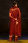 Shop Banana Labs Maroon Kota Doria, Cotton Collared Polka Print Kurta Palazzo Set at Aza Fashions Shop_Banana Labs_Maroon Kota Doria, Cotton Collared Polka Print Kurta Palazzo Set _at_Aza_Fashions