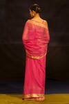 Shop Banana Labs Pink Kota Doria Metallic Thread Woven Saree at Aza Fashions Shop_Banana Labs_Pink Kota Doria Metallic Thread Woven Saree _at_Aza_Fashions