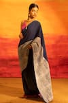 Buy Banana Labs Navy Cotton, Crinkle Saree at Aza Fashions Buy_Banana Labs_Navy Cotton, Crinkle Saree _at_Aza_Fashions