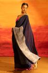 Banana Labs Navy Cotton, Crinkle Saree Online at Aza Fashions Banana Labs_Navy Cotton, Crinkle Saree _Online_at_Aza_Fashions