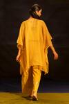Shop Banana Labs Mustard Kota Doria, Cotton V-neck Kaftan Palazzo Set at Aza Fashions Shop_Banana Labs_Mustard Kota Doria, Cotton V-neck Kaftan Palazzo Set _at_Aza_Fashions