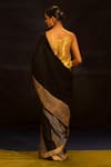Shop Banana Labs Black Cotton, Crinkle Zari Striped Pattern Saree at Aza Fashions Shop_Banana Labs_Black Cotton, Crinkle Zari Striped Pattern Saree _at_Aza_Fashions
