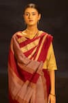 Shop Banana Labs Maroon Cotton, Crinkle Stripe Pattern Saree Online at Aza Fashions Shop_Banana Labs_Maroon Cotton, Crinkle Stripe Pattern Saree _Online_at_Aza_Fashions