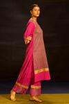 Buy Banana Labs Pink Cotton, Kota Doria Foil Printing, Zari Round Striped Kurta Palazzo Set Online at Aza Fashions Buy_Banana Labs_Pink Cotton, Kota Doria Foil Printing, Zari Round Striped Kurta Palazzo Set _Online_at_Aza_Fashions