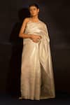 Buy Banana Labs Silver Zari Woven Dotted Pattern Saree at Aza Fashions Buy_Banana Labs_Silver Zari Woven Dotted Pattern Saree _at_Aza_Fashions