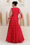 Shop_BAIDEHI_Fuchsia Dupion, Silk, Crepe Cut Work, Pearls, Zardozi Anarkali With Dupatta _at_Aza_Fashions