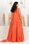 Shop_BAIDEHI_Orange Dupion, Silk, Crepe Pearls, Embroidery Dabka Anarkali With Dupatta _at_Aza_Fashions