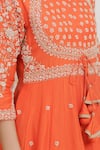 BAIDEHI_Orange Dupion, Silk, Crepe Pearls, Embroidery Dabka Anarkali With Dupatta _Online