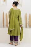 Shop_BAIDEHI_Green Silk, Bemberg, Organza Gota Patti, Sequins, Embroidered Kurta Salwar Set _at_Aza_Fashions