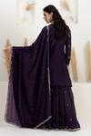 Shop_BAIDEHI_Purple Satin, Silk, Organza Beads, Sequins, Pearls, Embroidery And Kurta Set _at_Aza_Fashions