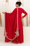 Shop_BAIDEHI_Red Satin, Silk, Organza Beads, Sequins, Pearls, Cutdana And Kurta Sharara Set _at_Aza_Fashions