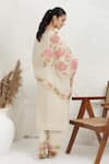 BAIDEHI Ivory Muslin, Silk, Organza Applique, Embroidery Round Pitta And Work Kurta Set BAIDEHI_Ivory Muslin, Silk, Organza Applique, Embroidery Round Pitta And Work Kurta Set