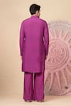 Shop_Soniya G_Magenta Chanderi Silk Embroidery, Mirrors Kurta Set _at_Aza_Fashions