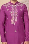 Soniya G_Magenta Chanderi Silk Embroidery, Mirrors Kurta Set _Online_at_Aza_Fashions