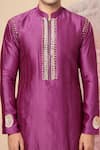 Buy_Soniya G_Purple Muslin Mirrors, Beads Straight Cut Kurta And Pant Set 