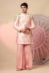 Buy_Soniya G_Pink Chanderi Silk Embroidery, Beads, Sequins Kurta Set _Online_at_Aza_Fashions