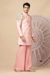 Shop_Soniya G_Pink Chanderi Silk Embroidery, Beads, Sequins Kurta Set _Online_at_Aza_Fashions