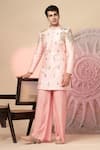 Buy_Soniya G_Pink Chanderi Silk Embroidery, Beads, Sequins Kurta Set _at_Aza_Fashions