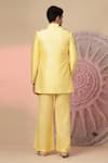 Shop_Soniya G_Yellow Chanderi Silk Embroidery, Sequins Jacket And Kurta Set _at_Aza_Fashions