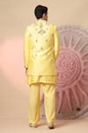 Shop_Soniya G_Yellow Chanderi Silk Embroidery, Metallic Thread Jacket And Kurta Set _at_Aza_Fashions