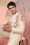 Soniya G_Off White Chanderi Silk Embroidery Bandhgala And Flared Pant Set _Online_at_Aza_Fashions