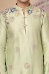 Shop_Soniya G_Green Chanderi Silk Embroidery Kurta Set _Online_at_Aza_Fashions