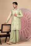 Buy_Soniya G_Green Chanderi Silk Embroidery Kurta Set _Online