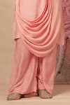Soniya G Pink Muslin Embroidery Cowl Kurta Set Online at Aza Fashions Soniya G_Pink Muslin Embroidery Cowl Kurta Set _Online_at_Aza_Fashions