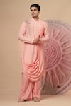 Buy_Soniya G_Pink Muslin Embroidery Cowl Kurta Set _at_Aza_Fashions