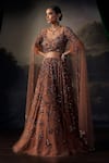 Shop Ohaila Khan Gold Tulle, Silk Sequins, Crystals, Embroidery Round Neck And Lehenga Set Online at Aza Fashions Shop_Ohaila Khan_Gold Tulle, Silk Sequins, Crystals, Embroidery Round Neck And Lehenga Set _Online_at_Aza_Fashions