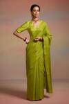 Buy_Dressfolk_Green Tissue Beads, Tassels Kira Saree With Unstitched Blouse Piece _Online_at_Aza_Fashions