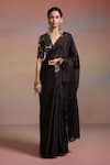 Buy_Dressfolk_Black Tissue Beads Rehmate Saree With Unstitched Blouse Piece _Online_at_Aza_Fashions