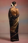 Shop_Dressfolk_Black Chanderi Zari, Embroidery Noura Saree With Unstitched Blouse Piece _at_Aza_Fashions
