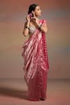 Buy Dressfolk Pink Tissue Beads Amaira Stripe Woven Saree With Unstitched Blouse Piece Online at Aza Fashions Buy_Dressfolk_Pink Tissue Beads Amaira Stripe Woven Saree With Unstitched Blouse Piece _Online_at_Aza_Fashions