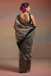 Shop_Dressfolk_Silver Tissue Beads Aamna Saree With Unstitched Blouse Piece _at_Aza_Fashions
