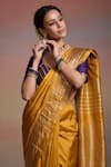 Dressfolk Yellow Maheshwari, Silk Zari, Ziya Woven Saree With Unstitched Blouse Piece at Aza Fashions Dressfolk_Yellow Maheshwari, Silk Zari, Ziya Woven Saree With Unstitched Blouse Piece _at_Aza_Fashions