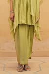 Buy_Maenaam_Green Organza, Satin Sequins, Beads, Embroidery Naira Hand Kaftan Top Pant Set _Online_at_Aza_Fashions
