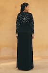Shop_Maenaam_Black Polyester, Satin, Silk Beads, Sequins, Ira Hand Jacket Skirt Set _at_Aza_Fashions
