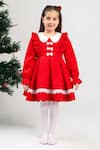 Buy The Pony & Peony Co. Red Crepe Bows, Lace Rudolph Dress at Aza Fashions Buy_The Pony & Peony Co._Red Crepe Bows, Lace Rudolph Dress _at_Aza_Fashions