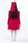 Shop The Pony & Peony Co. Magenta Velvet Bows, Studs Dress at Aza Fashions Shop_The Pony & Peony Co._Magenta Velvet Bows, Studs Dress _at_Aza_Fashions