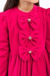 Buy The Pony & Peony Co. Magenta Velvet Bows, Studs Dress Online at Aza Fashions Buy_The Pony & Peony Co._Magenta Velvet Bows, Studs Dress _Online_at_Aza_Fashions