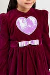 Shop The Pony & Peony Co. Purple Velvet Sequins, Applique, Bows Heart Dress Online at Aza Fashions Shop_The Pony & Peony Co._Purple Velvet Sequins, Applique, Bows Heart Dress _Online_at_Aza_Fashions