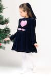 Buy The Pony & Peony Co. Blue Velvet Sequins, Bows Navy Heart Dress Online at Aza Fashions Buy_The Pony & Peony Co._Blue Velvet Sequins, Bows Navy Heart Dress _Online_at_Aza_Fashions