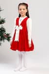 Buy_The Pony & Peony Co._Red Velvet Bows And White Dress _Online_at_Aza_Fashions