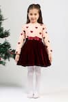 Buy The Pony & Peony Co. Peach Flannel, Cotton Bows Rosewood Dress at Aza Fashions Buy_The Pony & Peony Co._Peach Flannel, Cotton Bows Rosewood Dress _at_Aza_Fashions