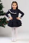 Buy The Pony & Peony Co. Navy Crepe Ruffles, Ribbons Coco Dress at Aza Fashions Buy_The Pony & Peony Co._Navy Crepe Ruffles, Ribbons Coco Dress _at_Aza_Fashions